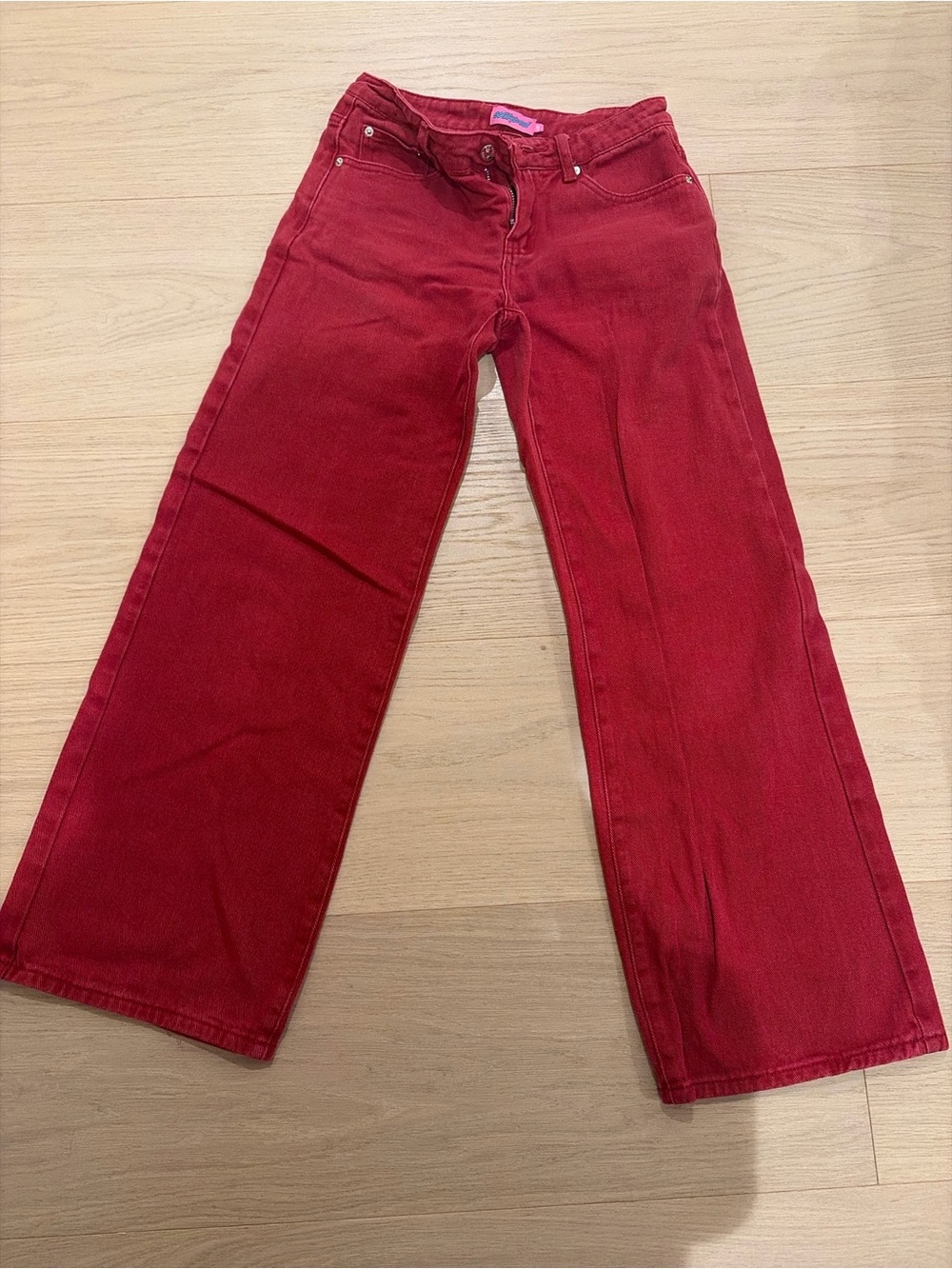 Edikted Red Wide-Leg Jeans